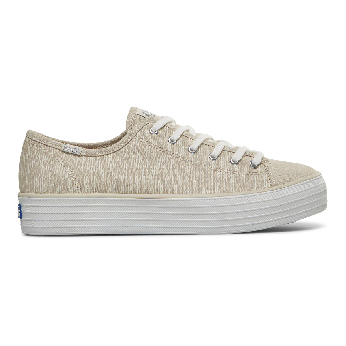 Keds triple kick hot sale metallic linen silver