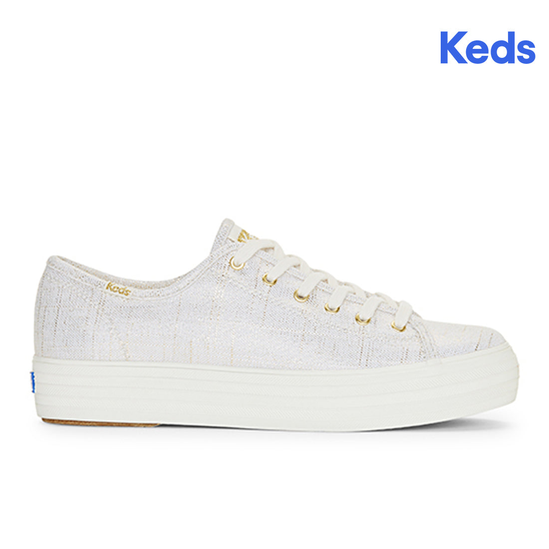 Women's Triple Kick Metalic Textile Sneakers Gold (WF67439) – Keds