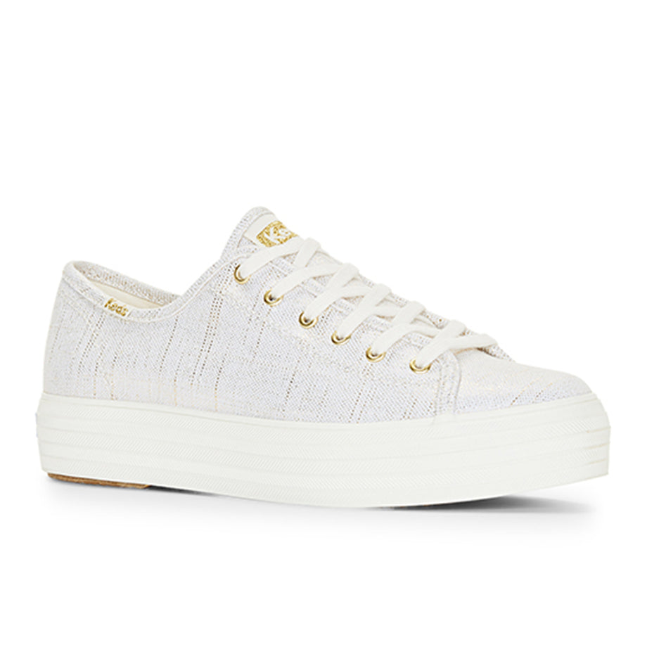 Women's Triple Kick Metalic Textile Sneakers Gold (WF67439) – Keds