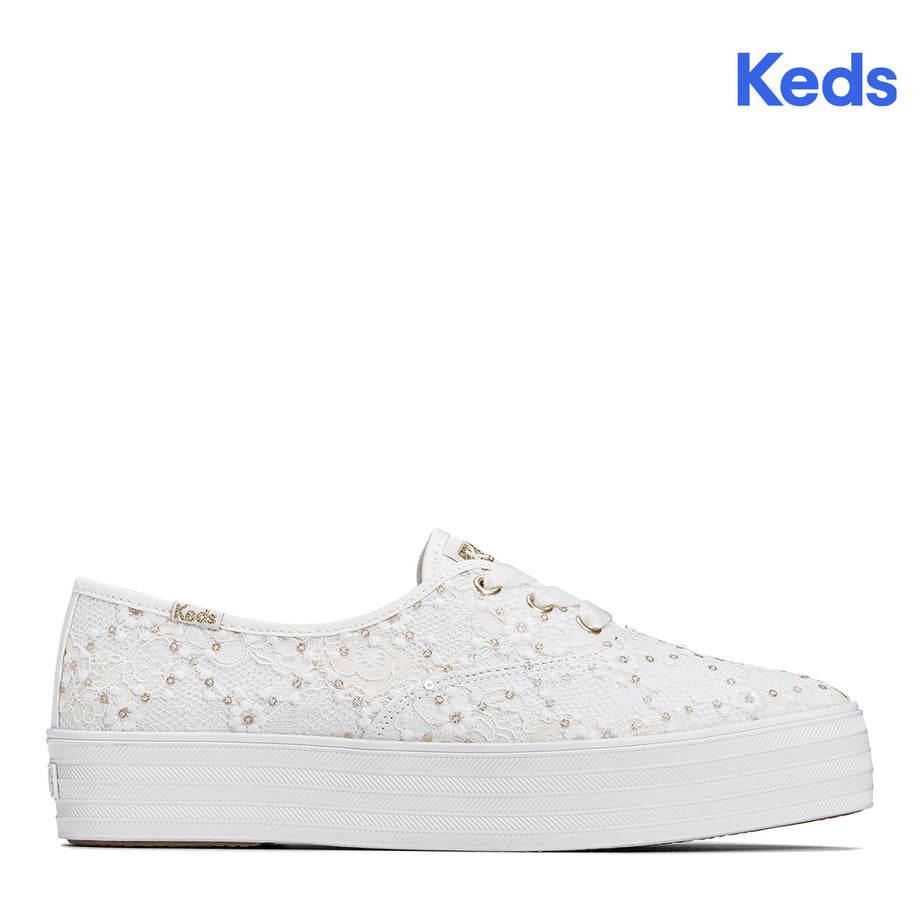 Women s Point Lace Cel Sneaker Cream WF67728 Keds Philippines