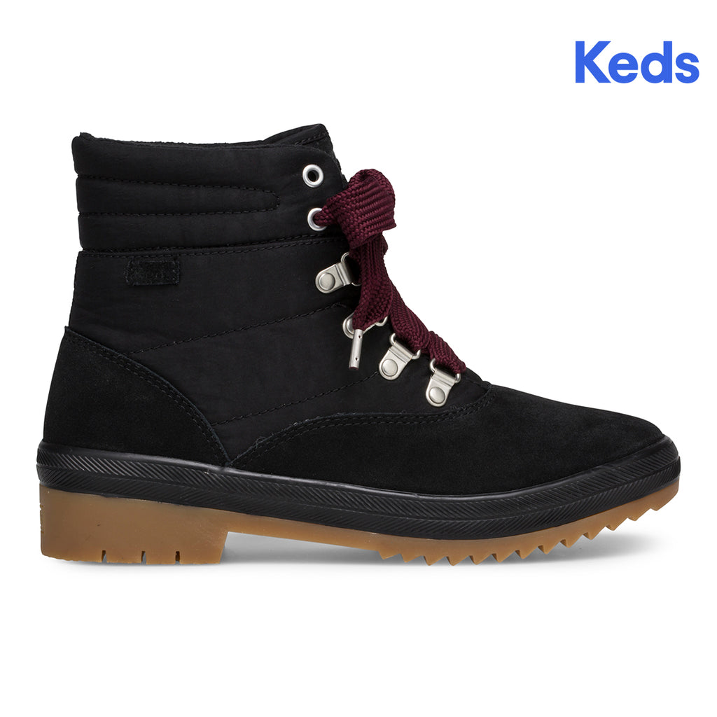 Discount on Keds  shoes - SKU: Women's Camp Boot Suede Nylon Wax Canvas Black Wh61068