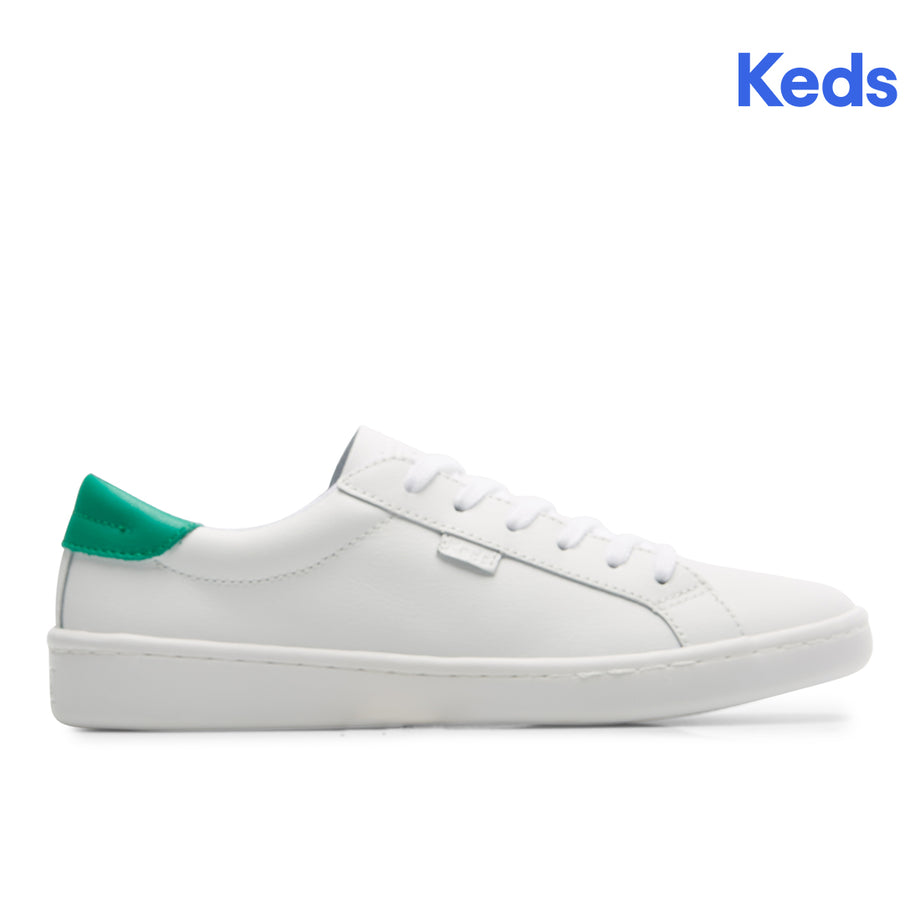 Women s Ace Leather Sneaker White Green WH66904