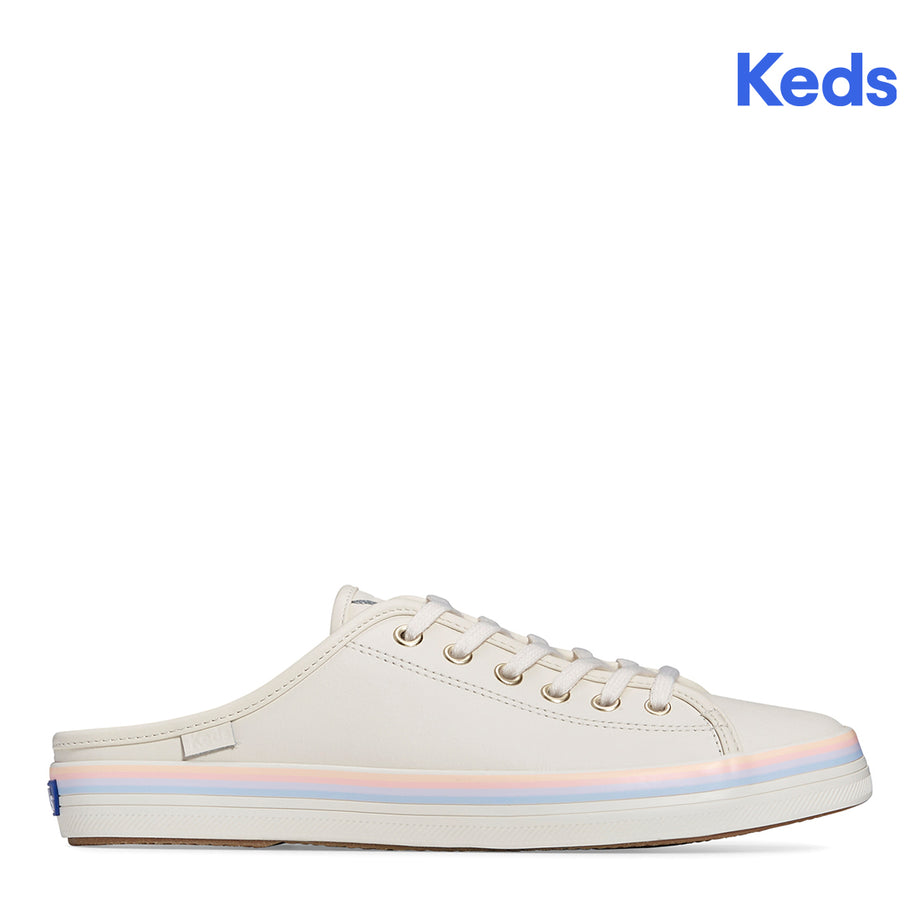 Women s Kickstart Mule Leather Foxing Stipe Egret Multi WH67775 Keds Philippines