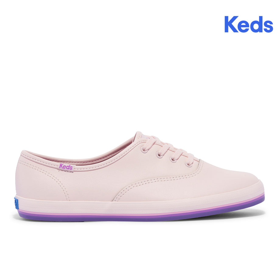 Keds Womens' Champion Leather Bottom Foxing Stripe Pink/Purple (WH68175)