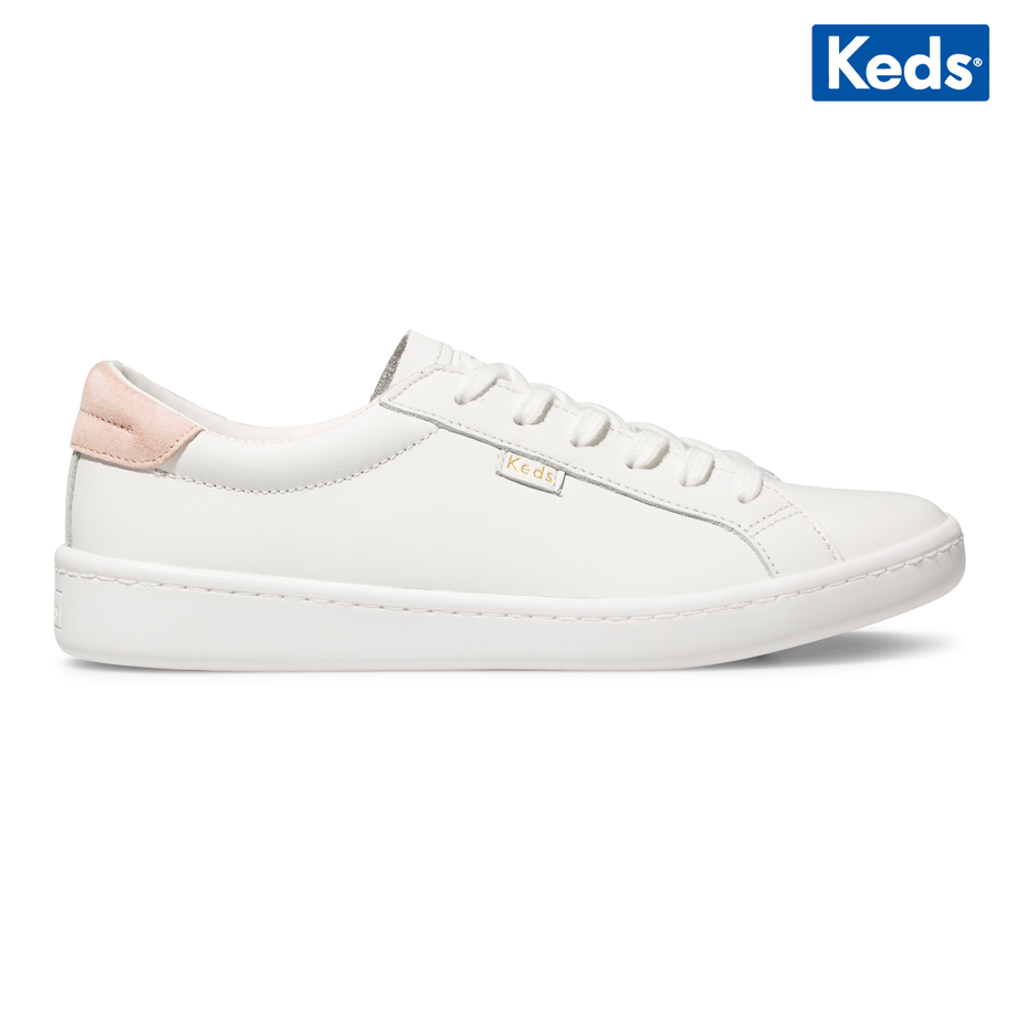 Keds ace v leather top white