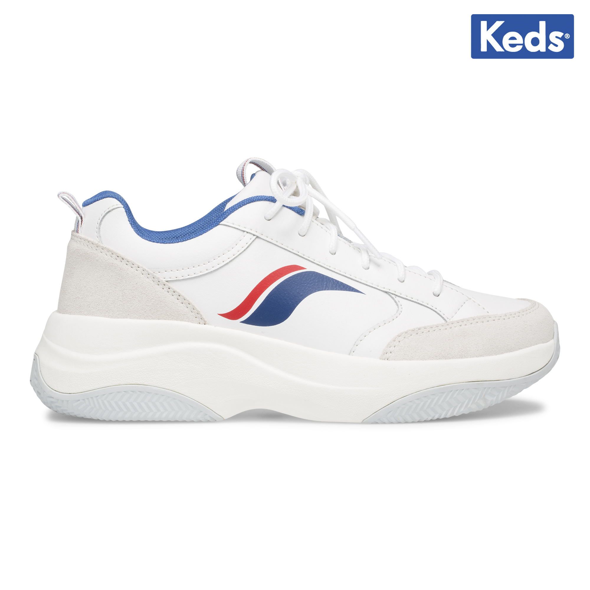 Women s K 89 Wave Leather White Blue WH62920 Keds Philippines