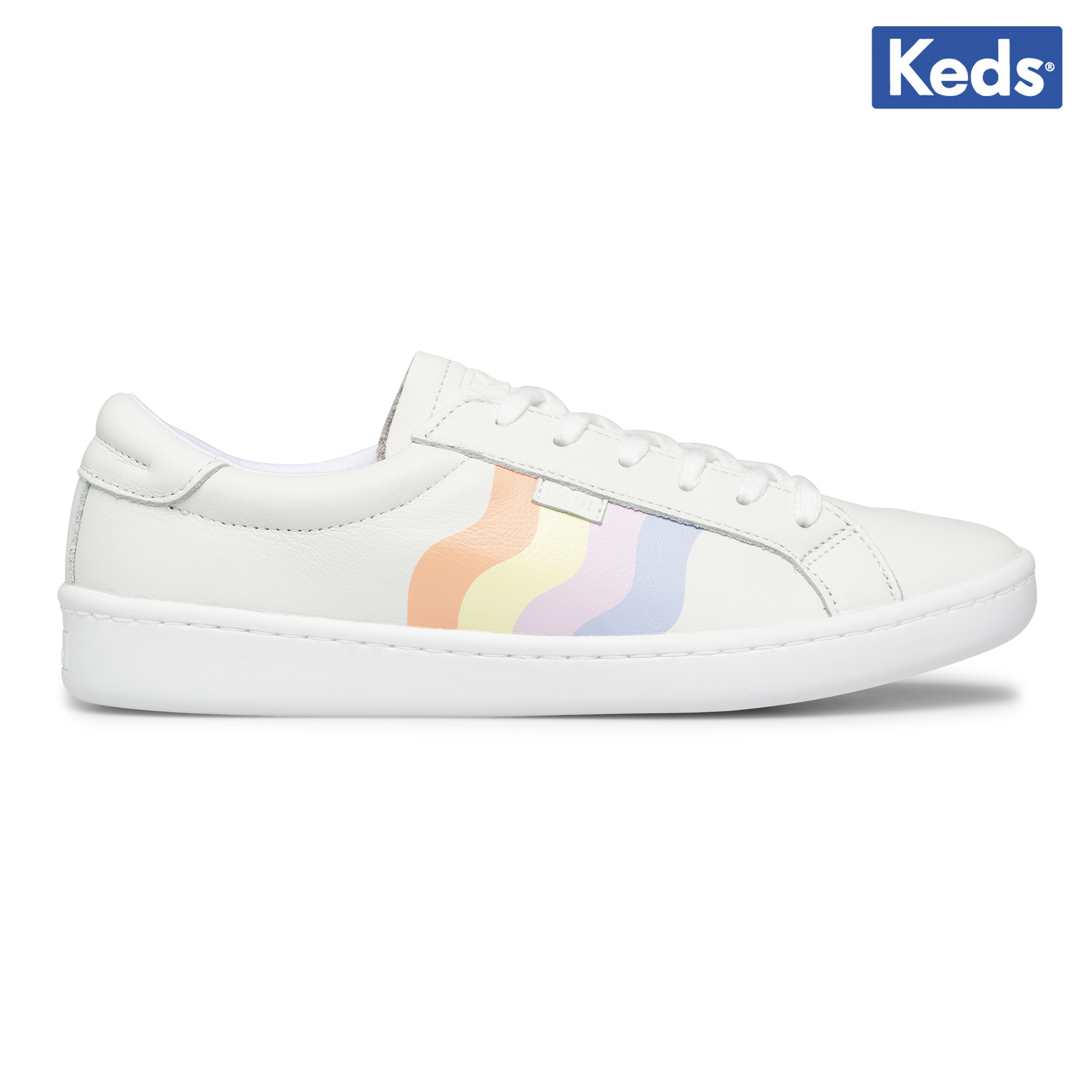 Women s Ace Leather Wavy Print White Multi WH66519 Keds